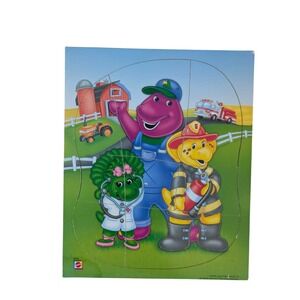 Vintage Barney And‎ friends Baby Bop And Riff wood puzzle